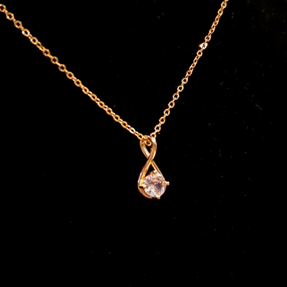 Certified 2 Carat Moissanite 18k Gold Plated Over Sterling Silver Necklace - Picture 8 of 13